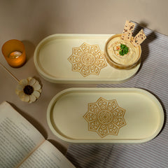BambaiSe Ivory White Oval Tray (S)