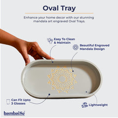 BambaiSe Pebble Grey Oval Tray (S)