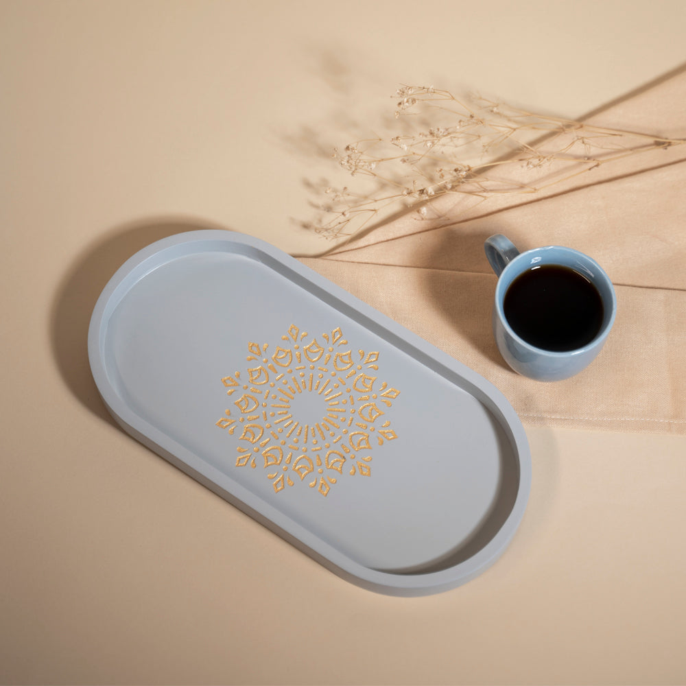 BambaiSe Pebble Grey Oval Tray (S)