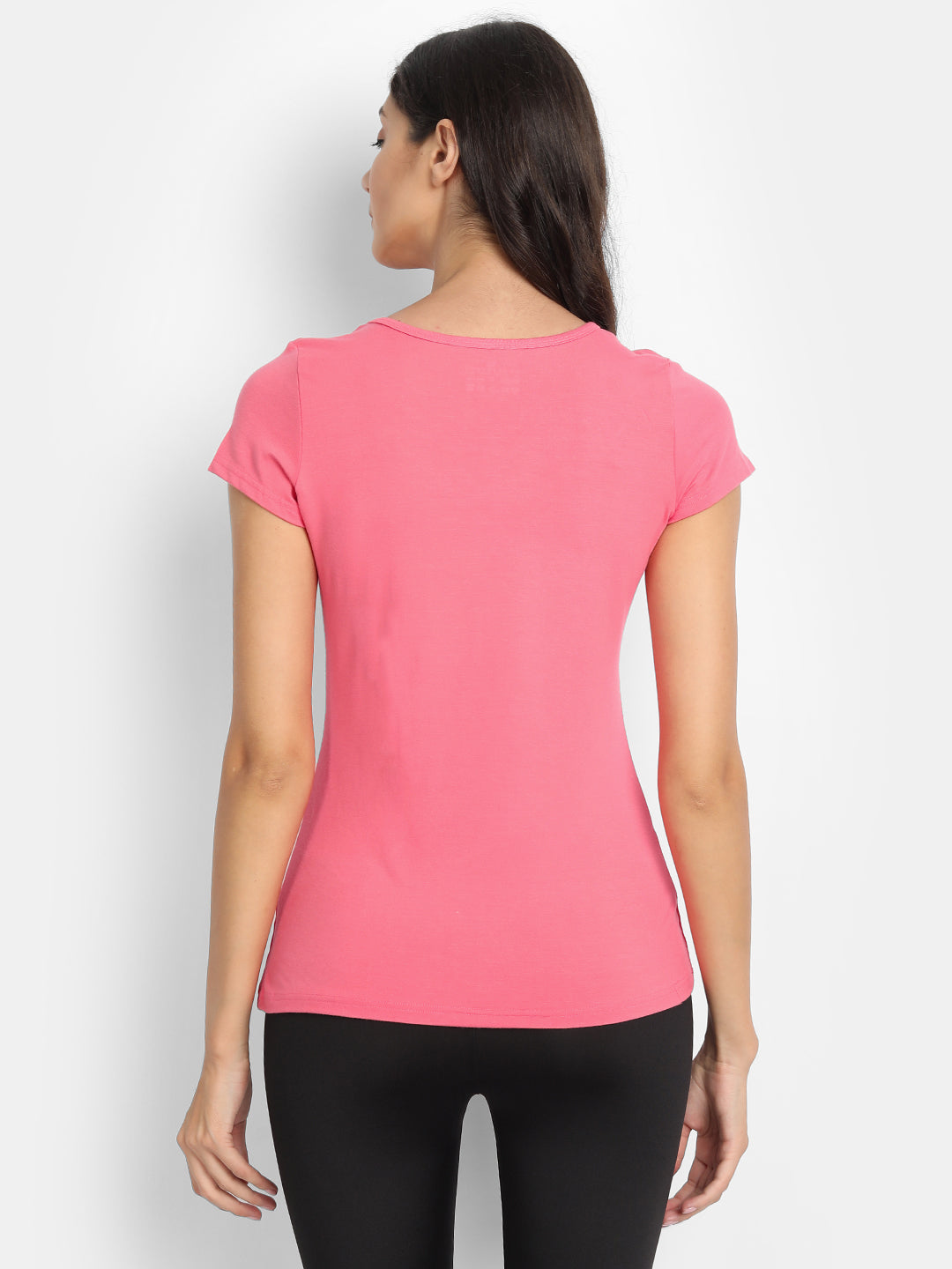 Women’s Bamboo Fabric Slim Fit H/S T-Shirt | Soft & Breathable | Pink