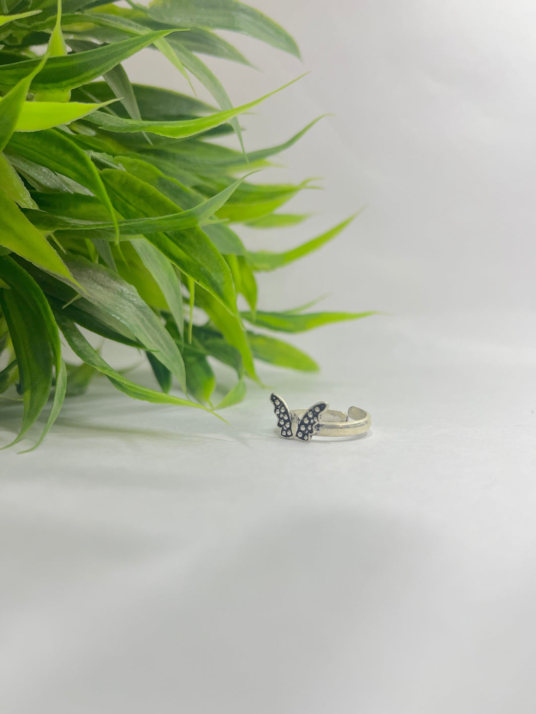 Oxidised 925 Sterling Silver Butterfly Toe Ring for Her - Suspire