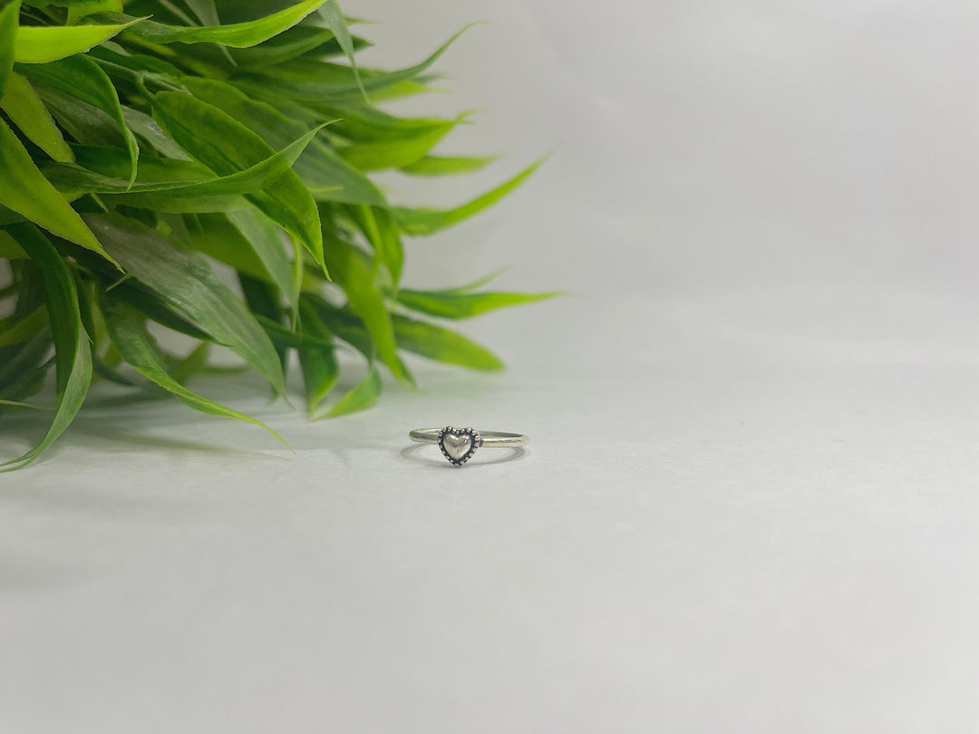 Oxidised 925 Sterling Silver Puffed Heart Toe Ring for Her - Suspire