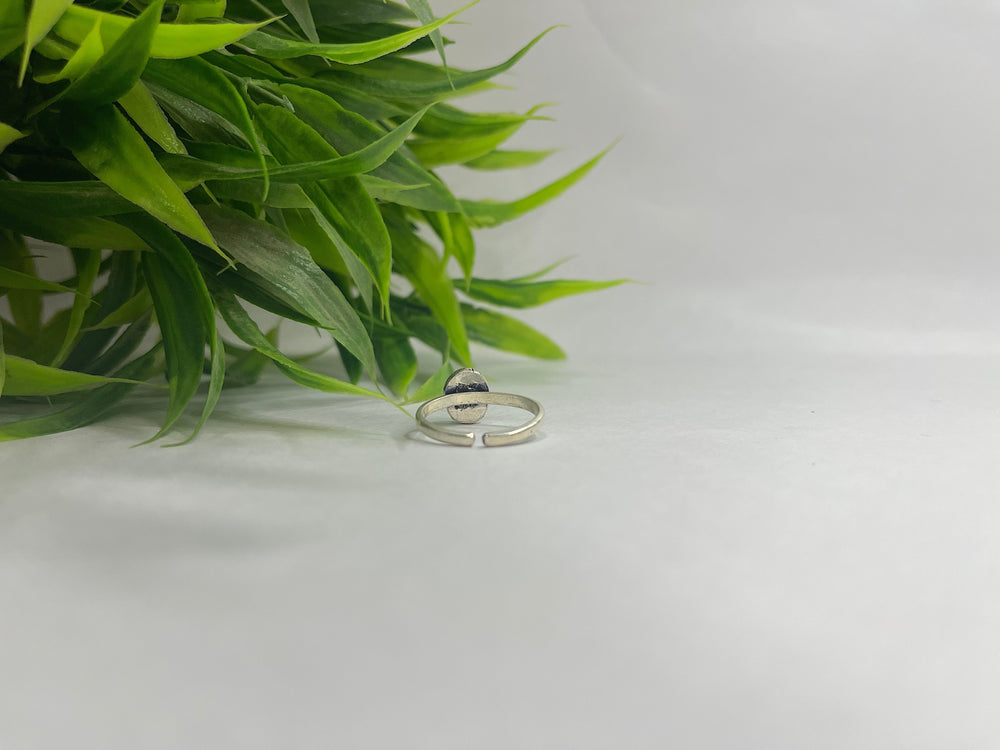 Oxidised 925 Sterling Silver Toe Ring for Her (Ruby Pink Stone)