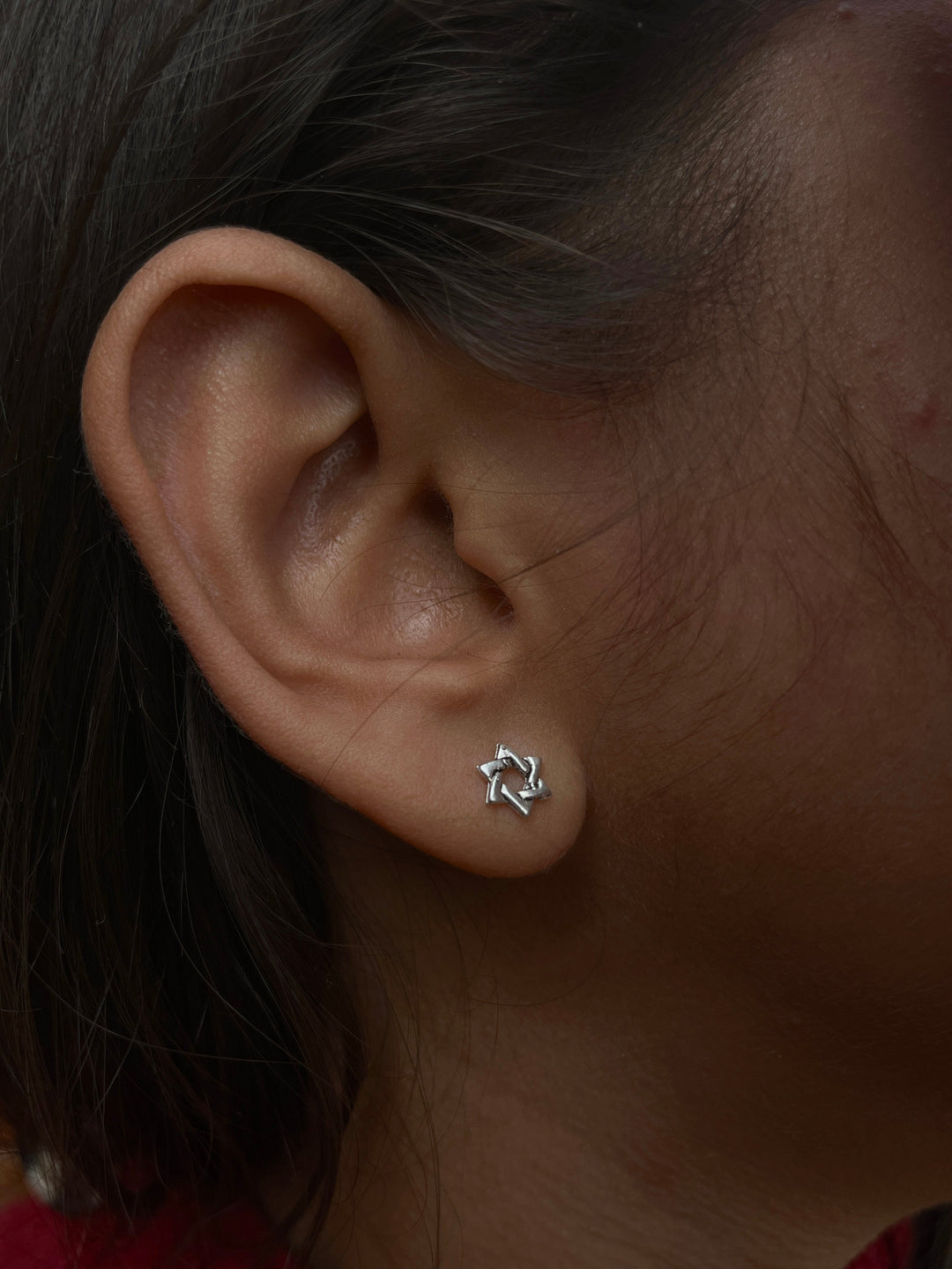 Oxidised Floral Silver Ear Ring - Suspire