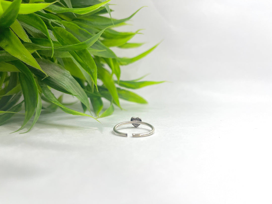 Oxidised Sterling 925 Silver Heart Toe Ring for Her - Suspire