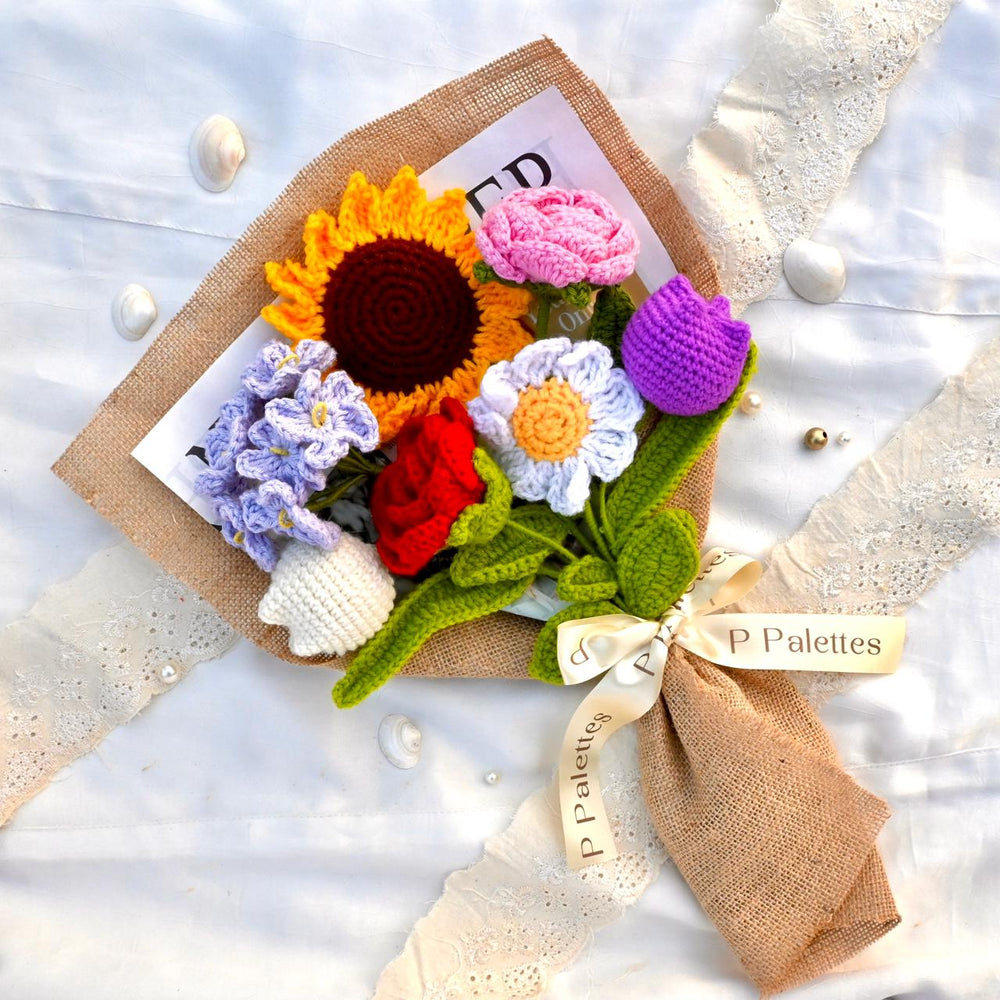 P Palettes Ensemble Bouquet, handmade, gifting, décor, crochet