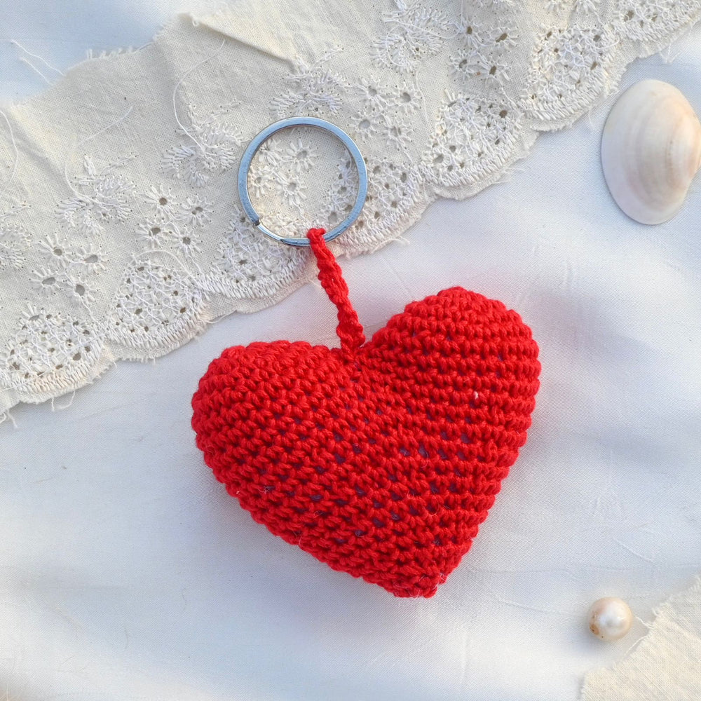 P Palettes Heart Keychain, handmade, gifting, crochet