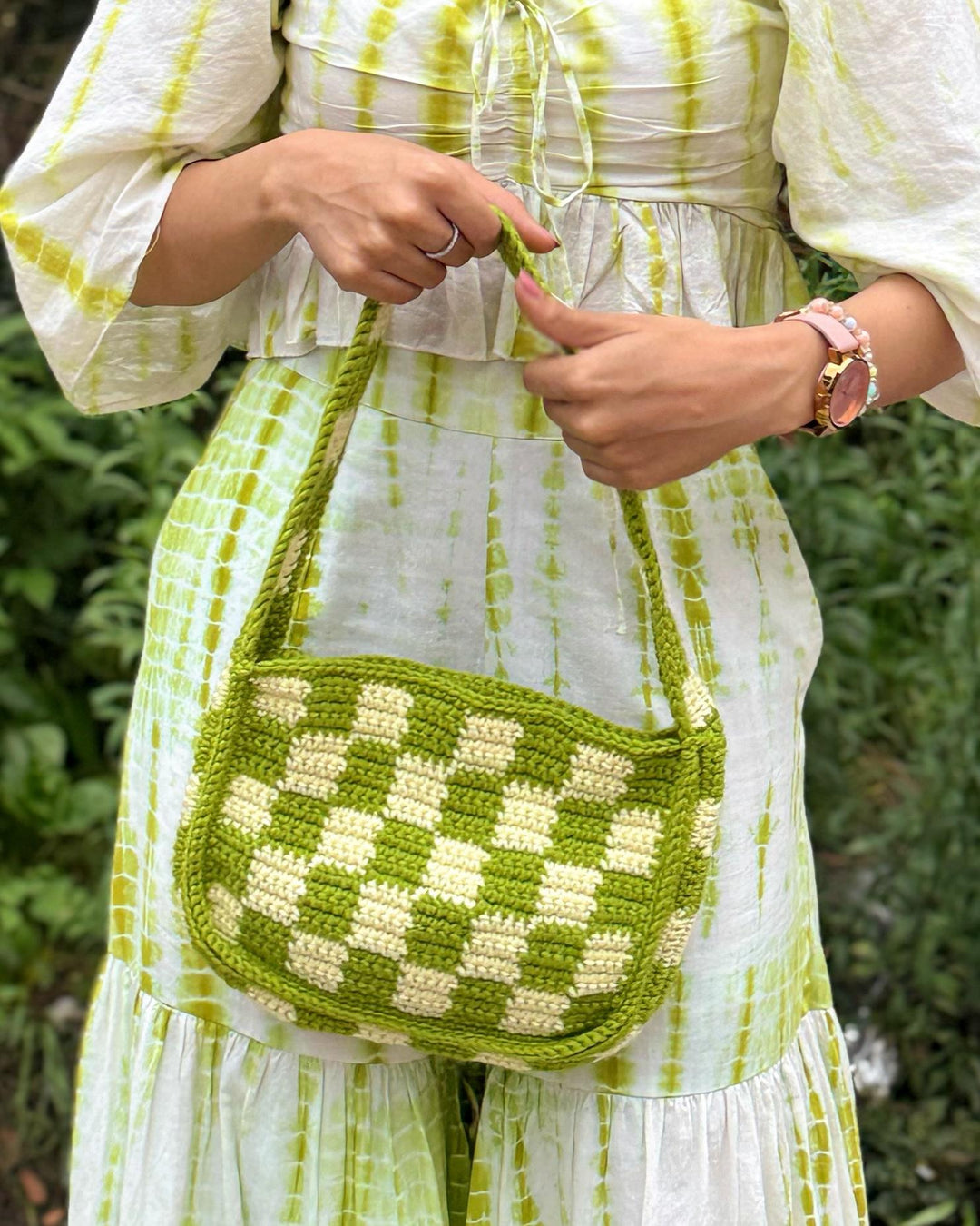 P Palettes Lime Lemon Bag, Hand - crocheted, durable, eco - friendly, light weight - Suspire