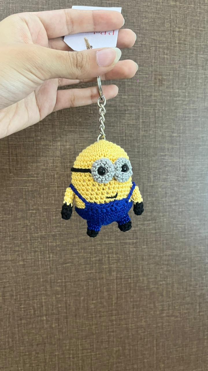 P Palettes Minions Keychain, handmade, gifting, crochet