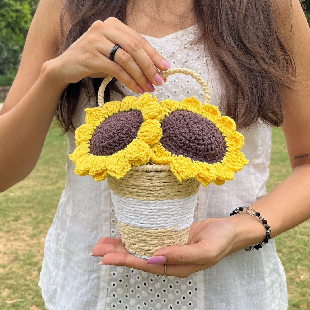 P Palettes Sunflower Basket, table decor, wall decor and gifting - Suspire