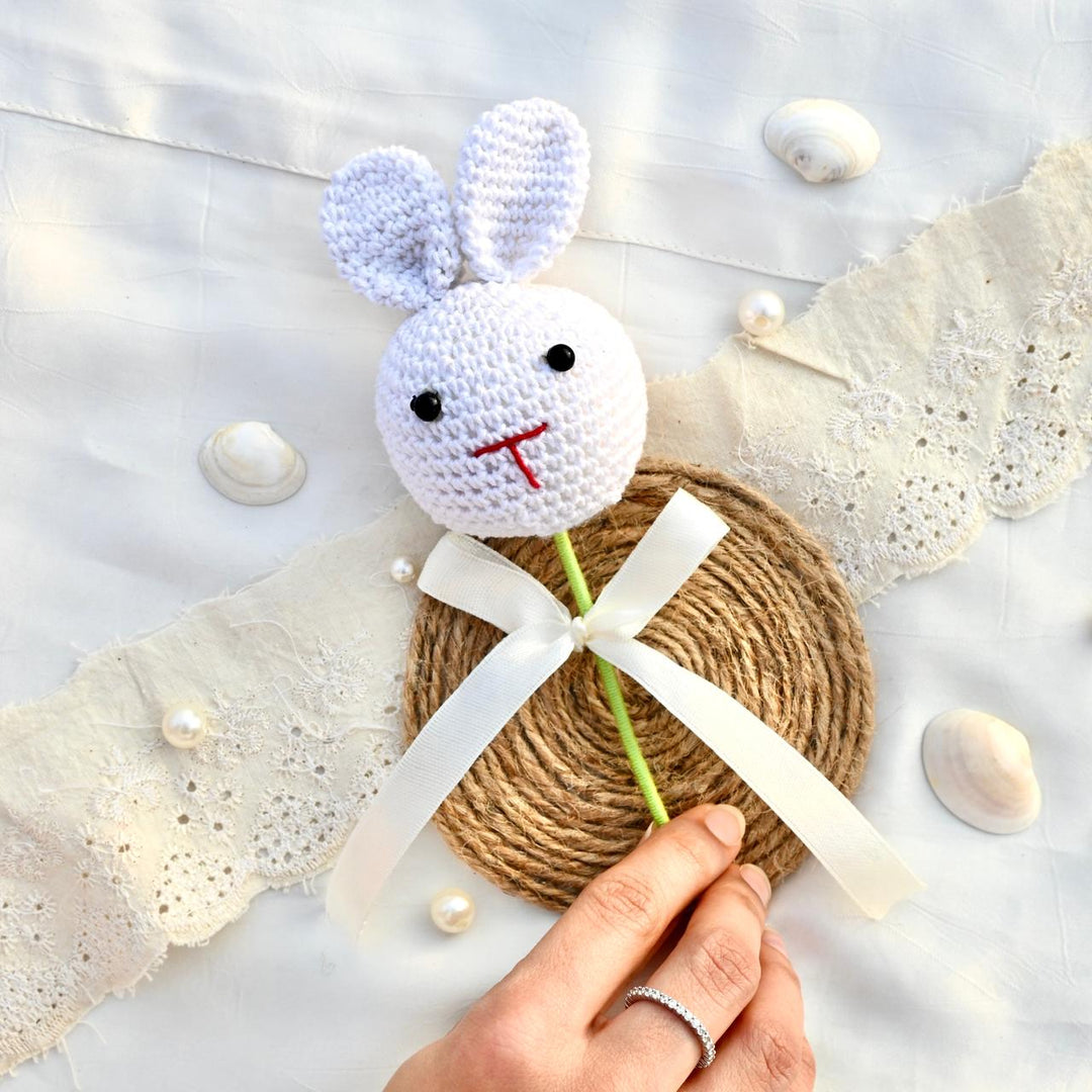 P Palettes Teddy Bunny stem, handmade, gifting, décor, crochet - Suspire