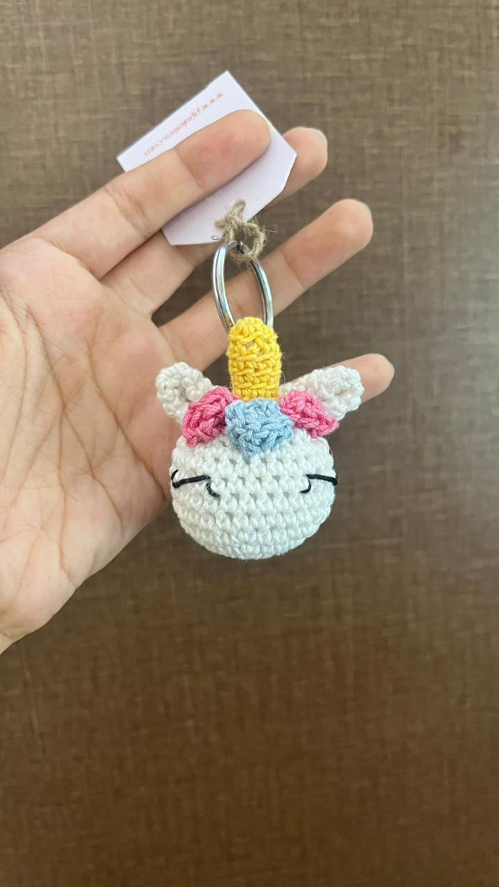 P Palettes Unicorn Keychain, handmade, gifting, crochet