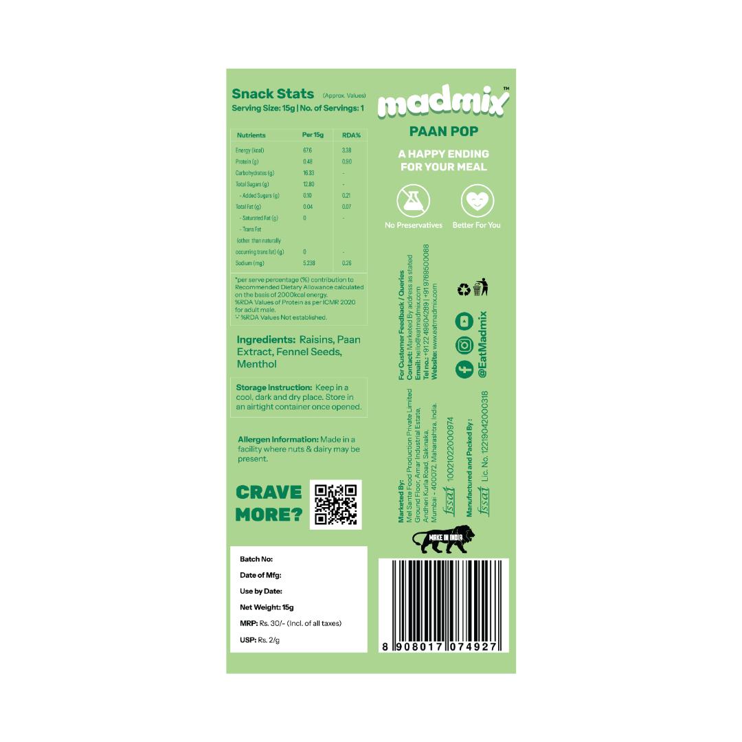 Madmix Raisins Paan Pack of 10 | 15 Grams Each