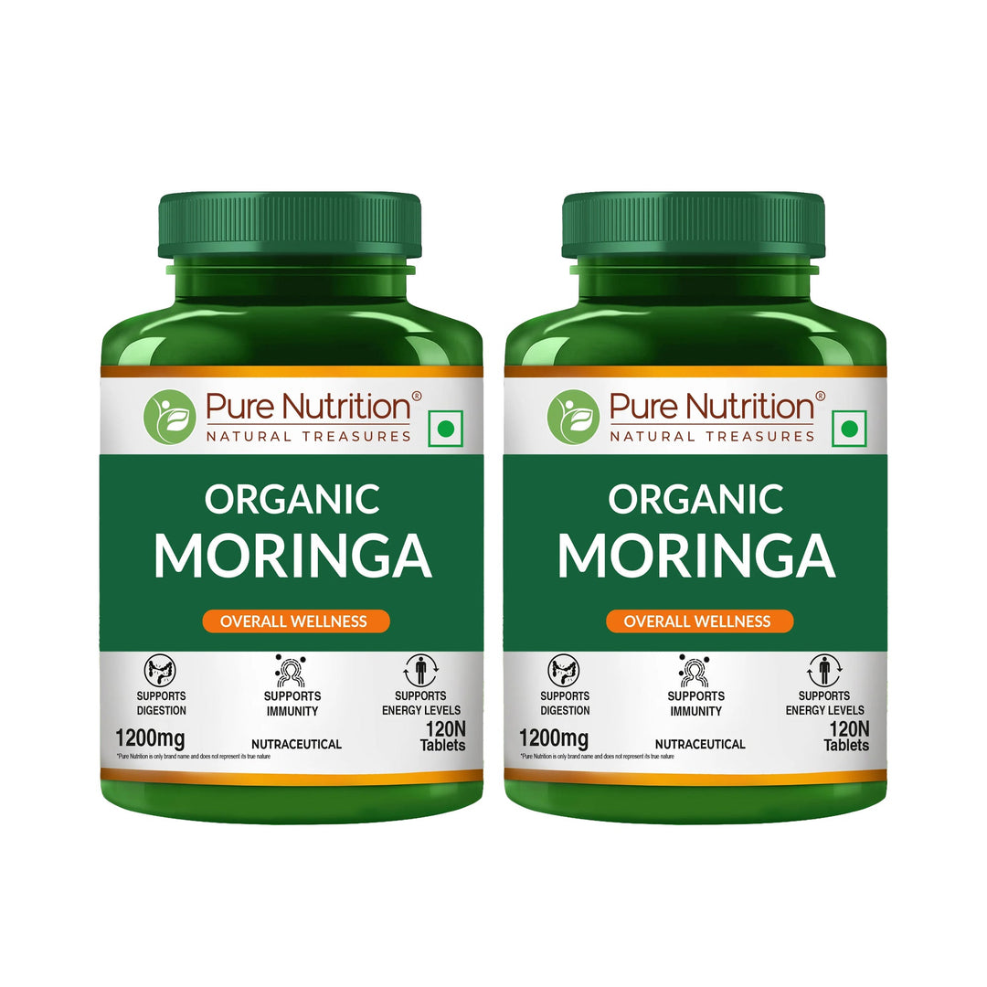 Organic Moringa 1200mg | Organic Moringa Leaf Powder Tablets | Plant-Based Daily Wellness Support