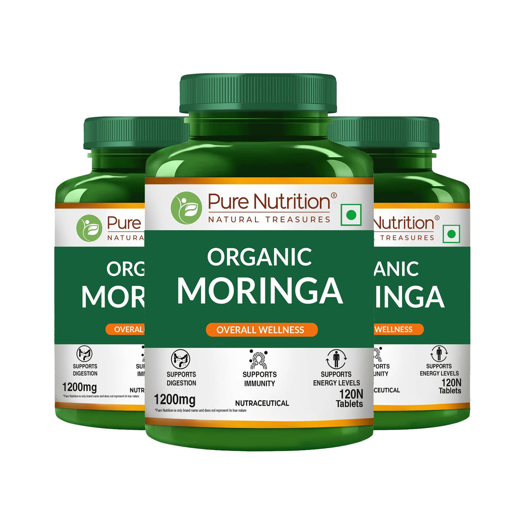 Organic Moringa 1200mg | Organic Moringa Leaf Powder Tablets | Plant-Based Daily Wellness Support