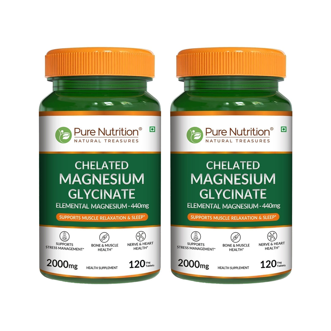 Chelated Magnesium Glycinate 2000mg Supplement | 120 Tablets