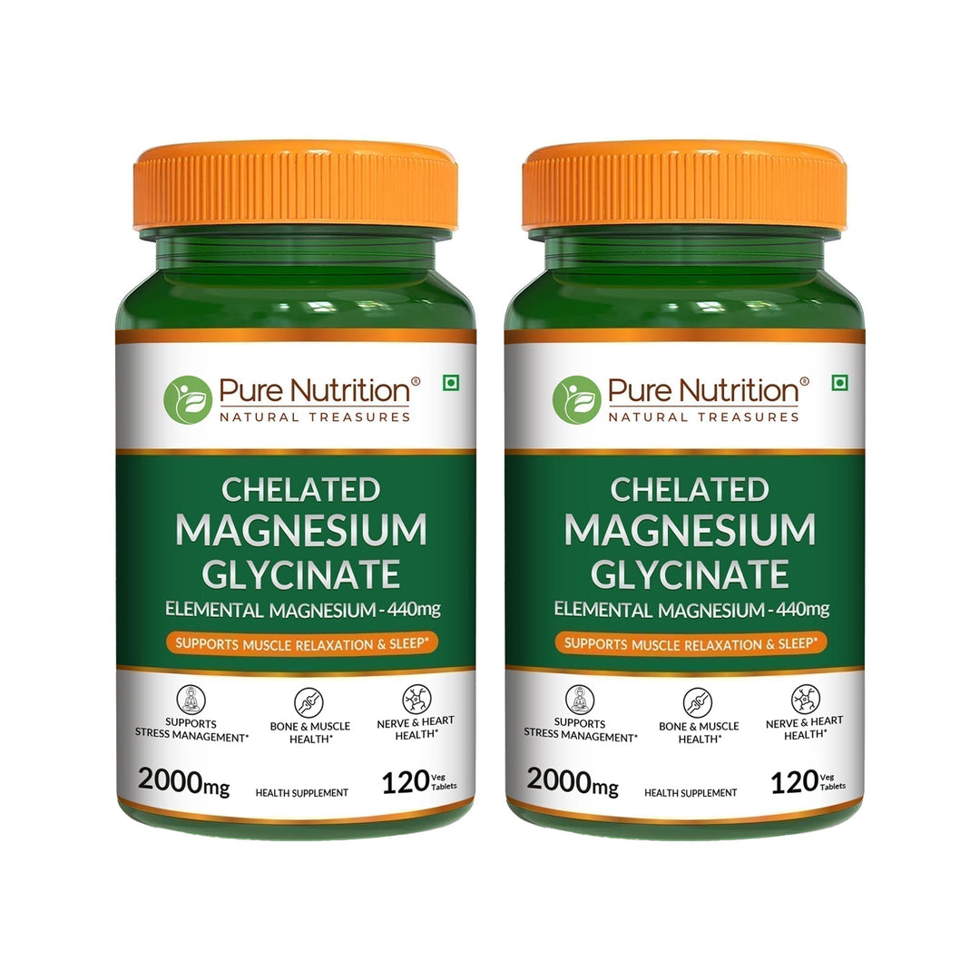 Chelated Magnesium Glycinate 2000mg Supplement | 120 Tablets