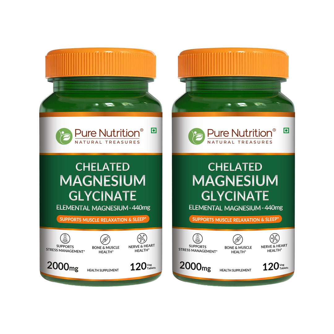 Chelated Magnesium Glycinate 2000mg Supplement | 120 Tablets