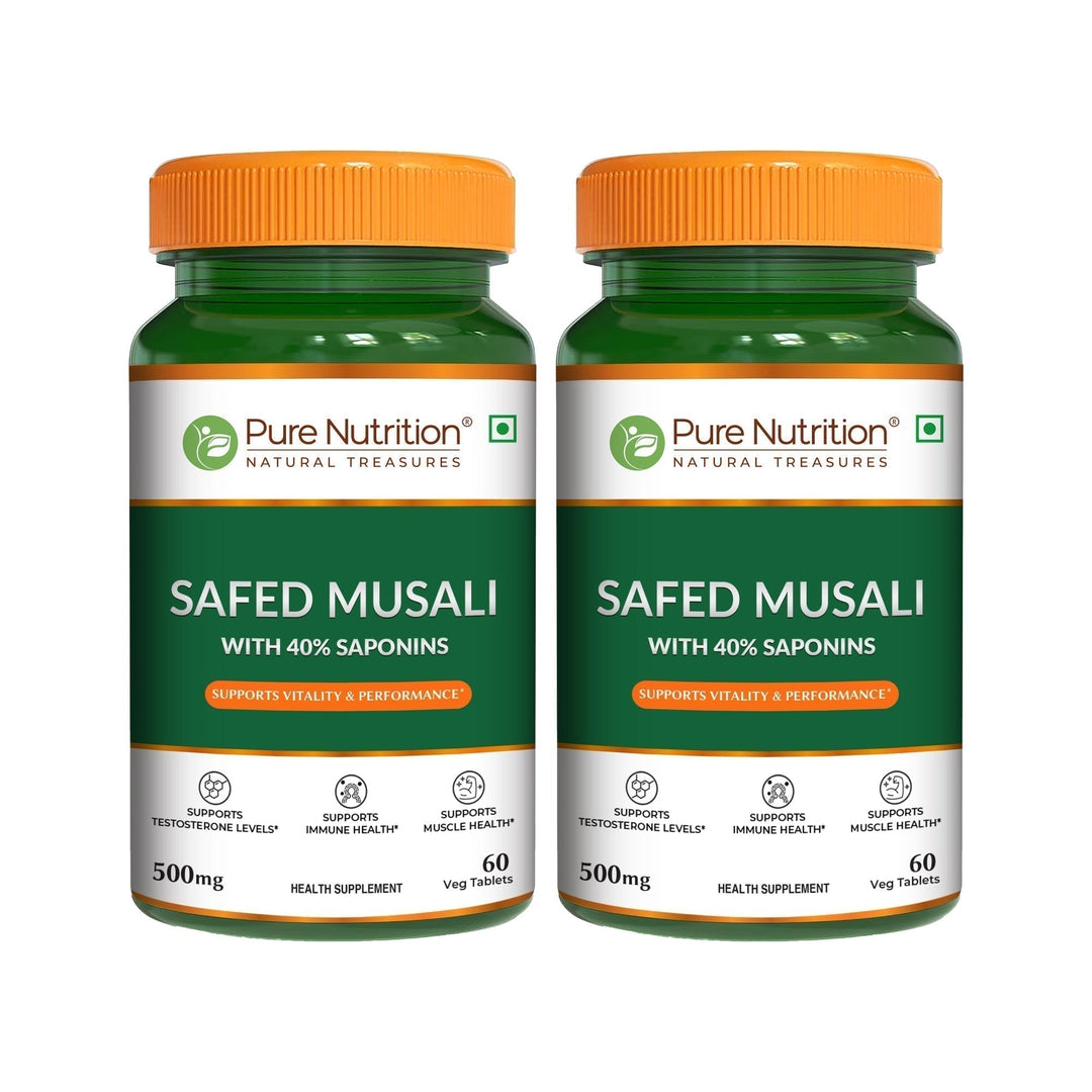 Safed Musli Capsules  Ayurvedic Vitality & Energy Supplement | 60 Veg Tablets