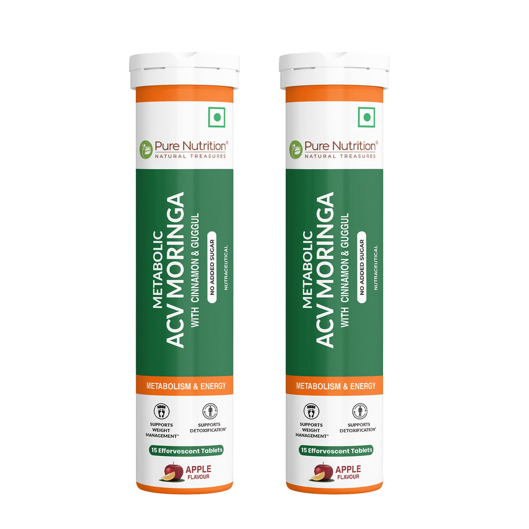 ACV Moringa Effervescent Tablets  Apple Flavour | Detox & Metabolism