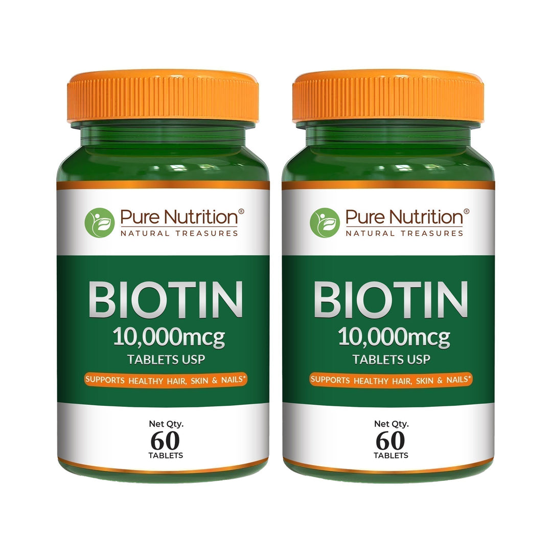 Biotin 10,000 mcg Pharma Grade | Hair, Skin & Nail Health | 60 Capsules
