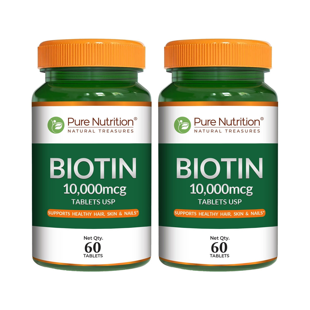 Biotin 10,000 mcg Pharma Grade | Hair, Skin & Nail Health | 60 Capsules