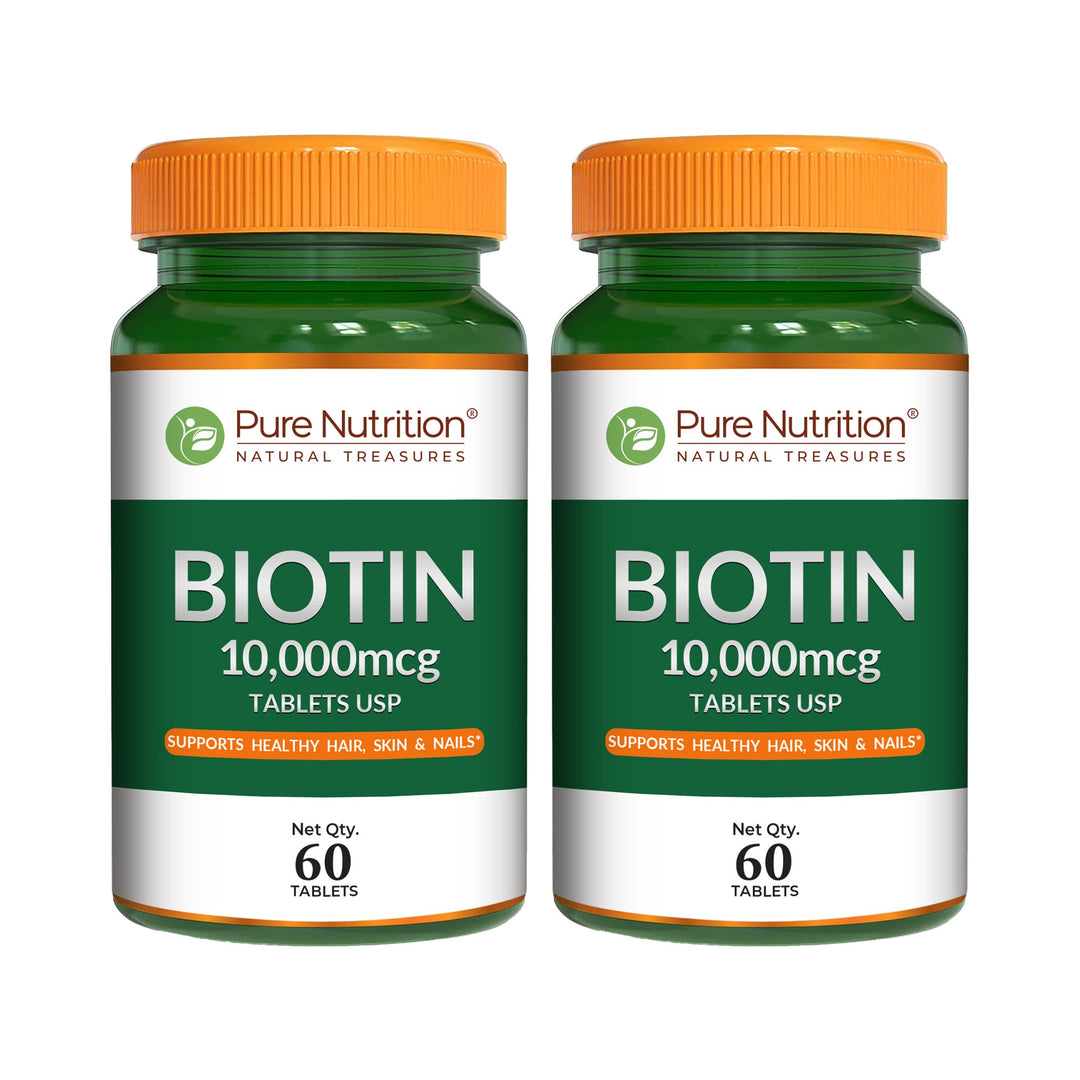 Biotin 10,000 mcg Pharma Grade | Hair, Skin & Nail Health | 60 Capsules