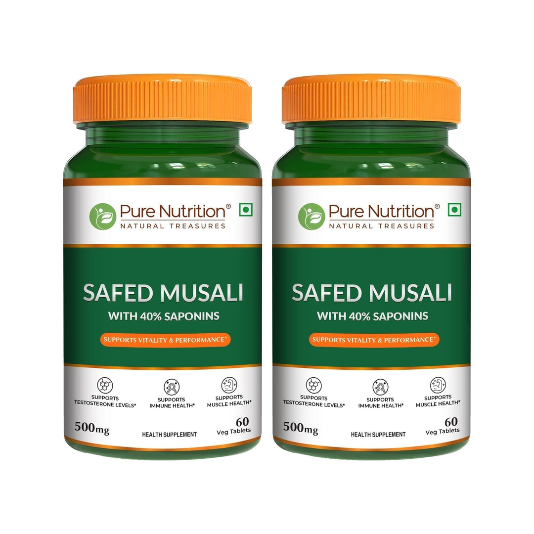 Safed Musli Capsules  Ayurvedic Vitality & Energy Supplement | 60 Veg Tablets