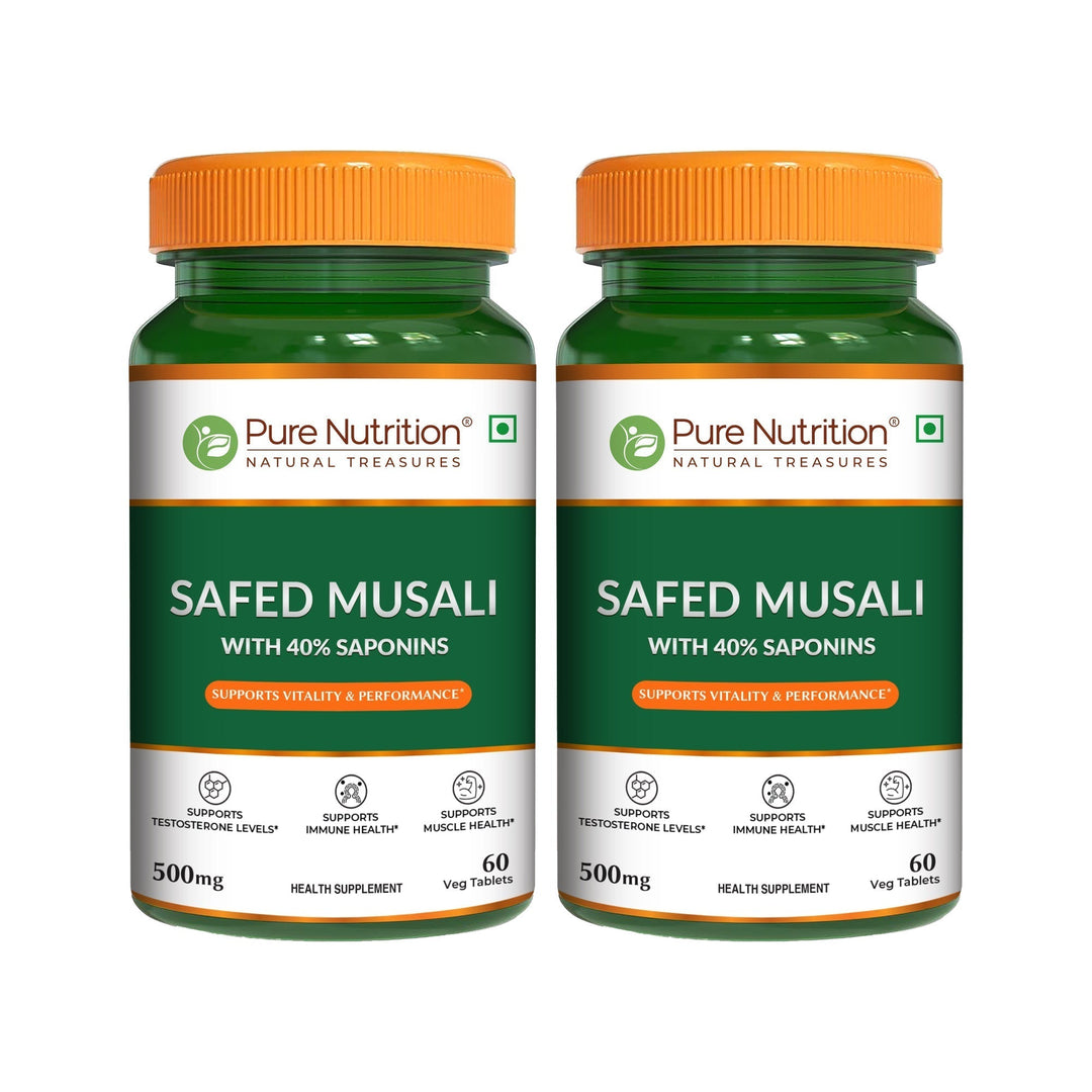 Safed Musli Capsules  Ayurvedic Vitality & Energy Supplement | 60 Veg Tablets