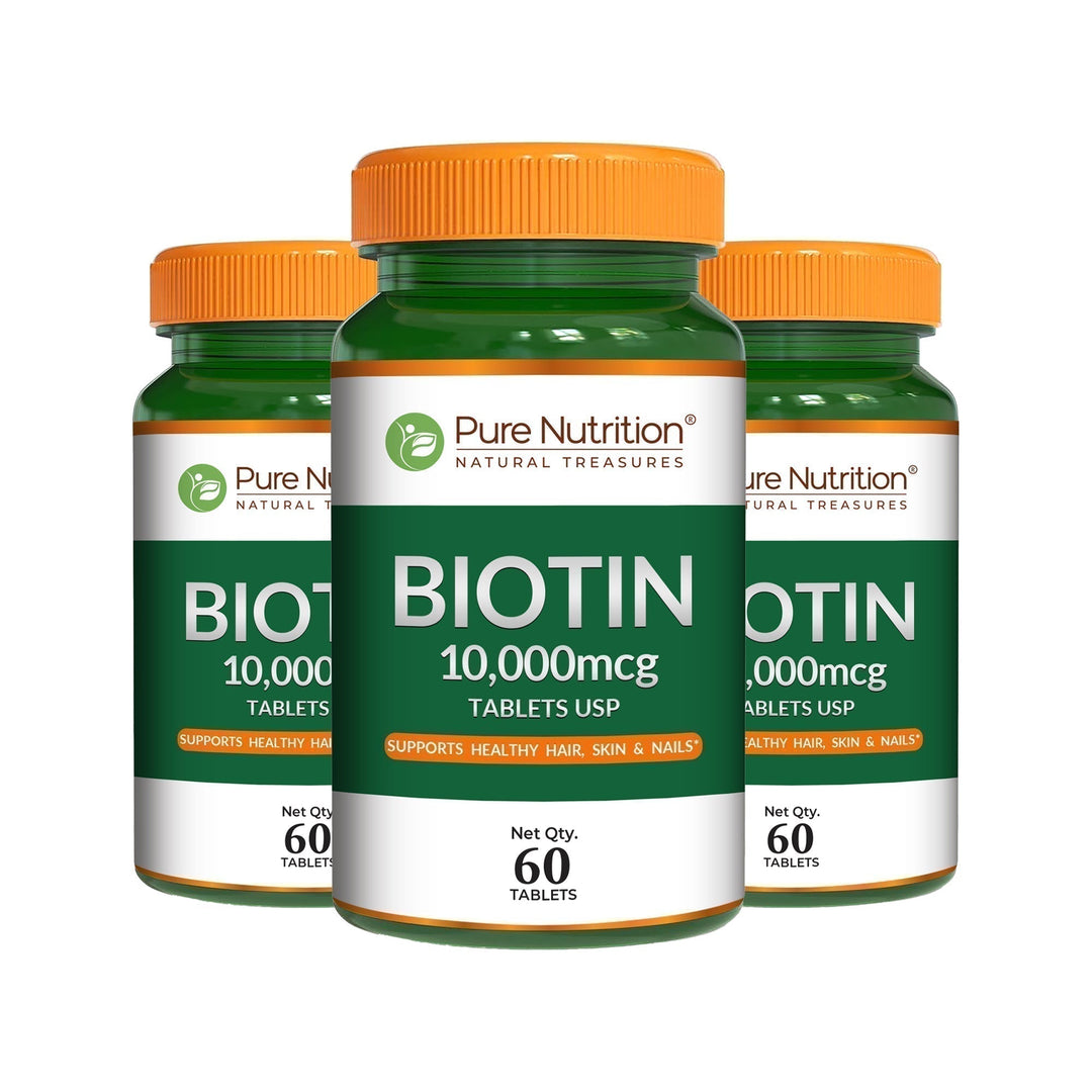Biotin 10,000 mcg Pharma Grade | Hair, Skin & Nail Health | 60 Capsules