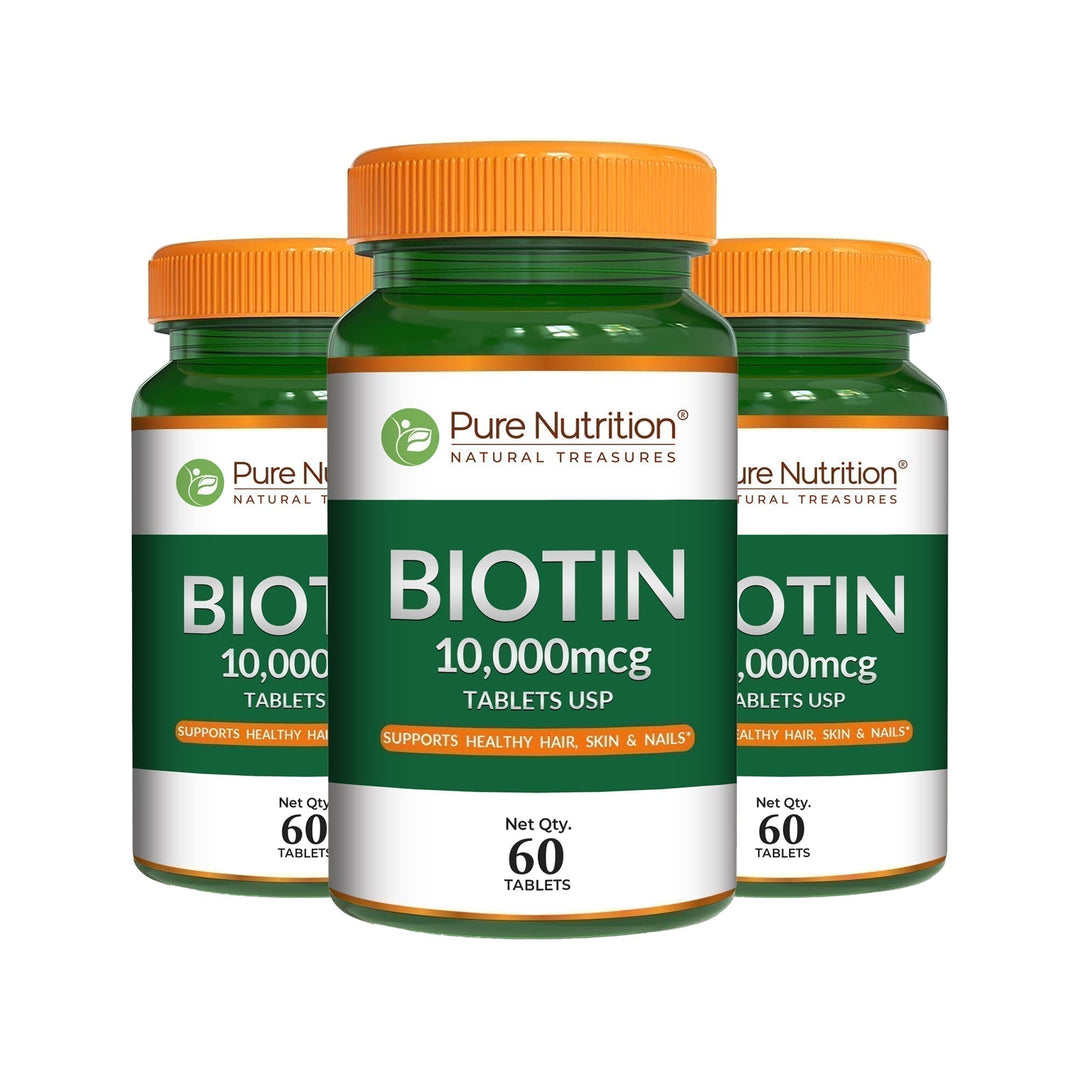 Biotin 10,000 mcg Pharma Grade | Hair, Skin & Nail Health | 60 Capsules