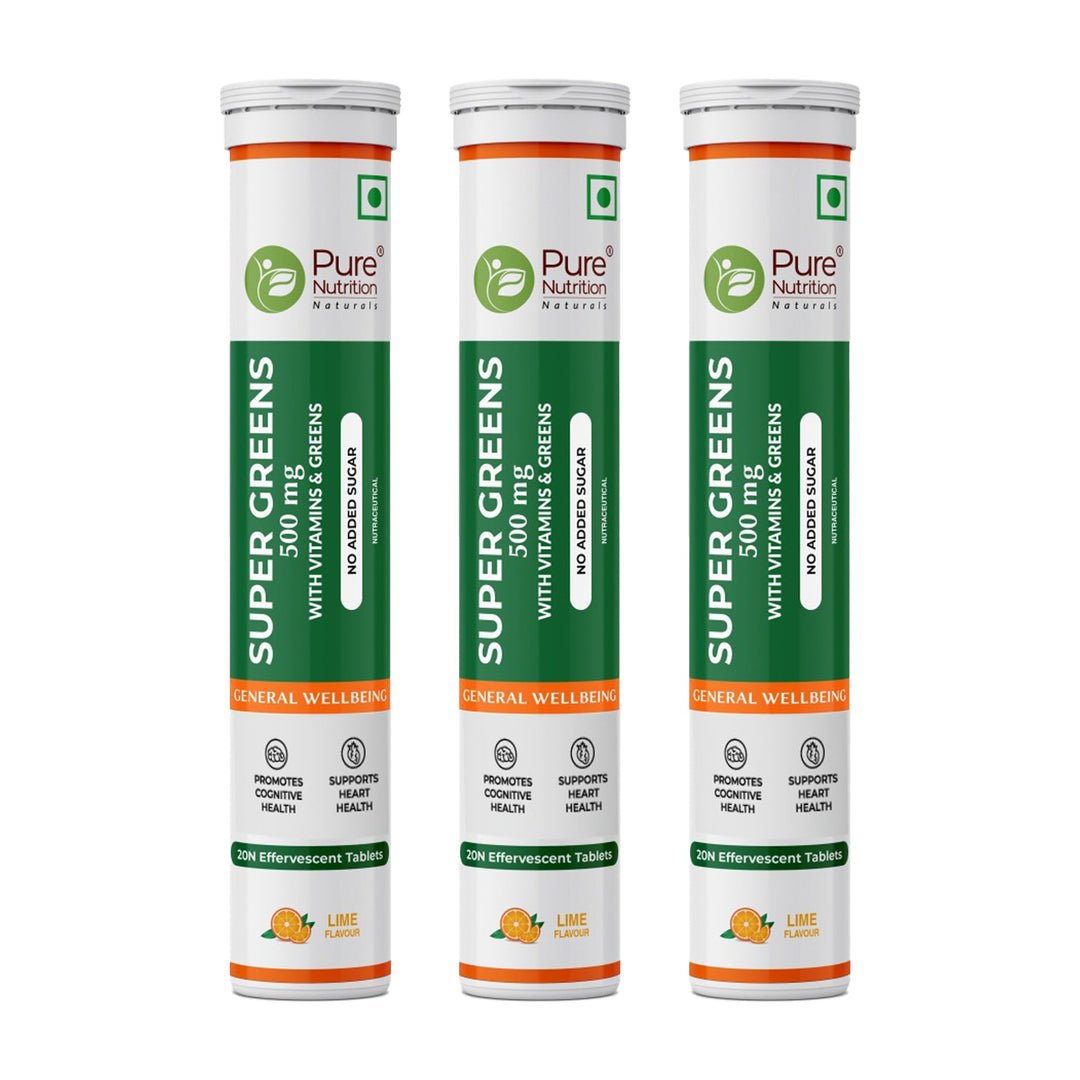Super Greens 500mg with Vitamins & Greens -  Effervescent Tablets