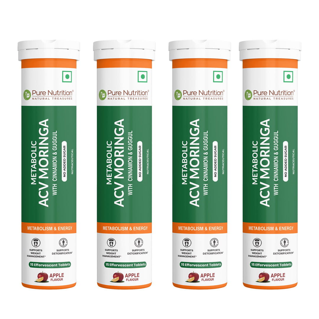 Pure Nutrition ACV Moringa Effervescent Tablets – Apple Flavour – 15 Tablets