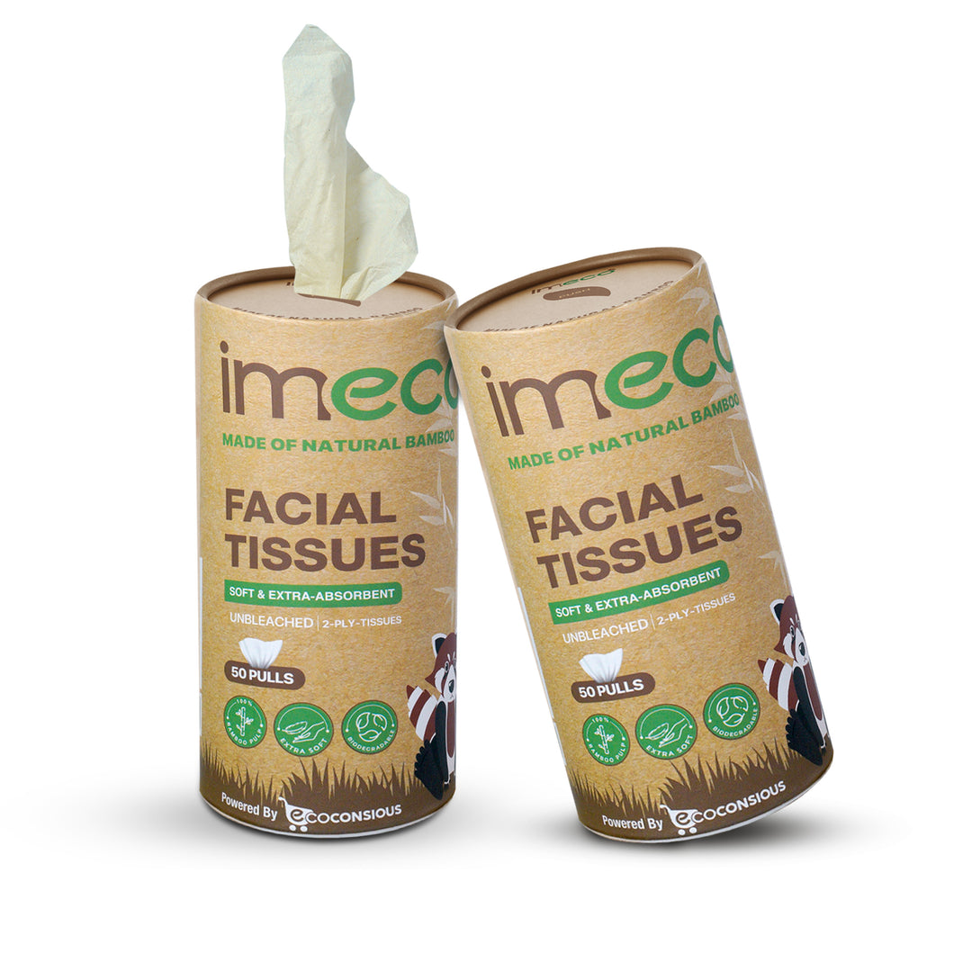 IMECO Essential Bamboo Car Tissue | Biodegradable, Soft & Gentle on Skin | 50 Pulls Per Pack