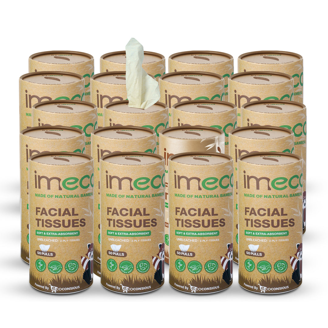 IMECO Essential Bamboo Car Tissue | Biodegradable, Soft & Gentle on Skin | 50 Pulls Per Pack