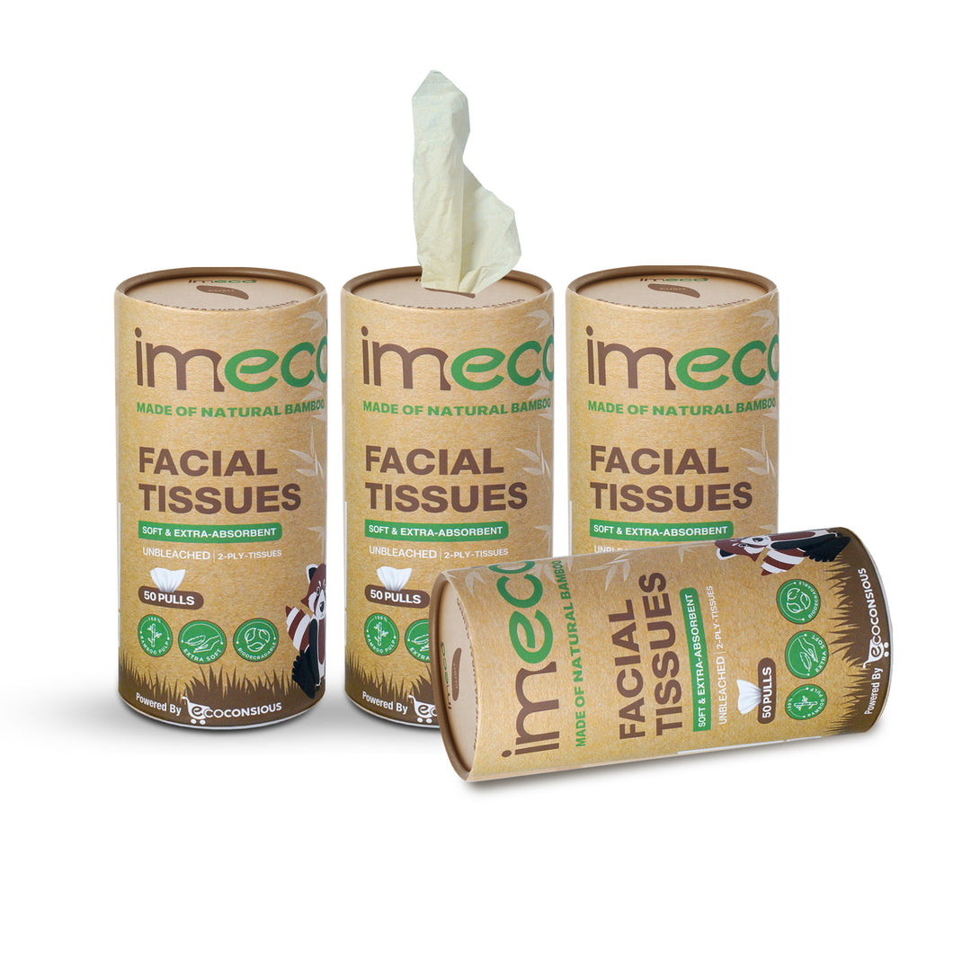 IMECO Essential Bamboo Car Tissue | Biodegradable, Soft & Gentle on Skin | 50 Pulls Per Pack