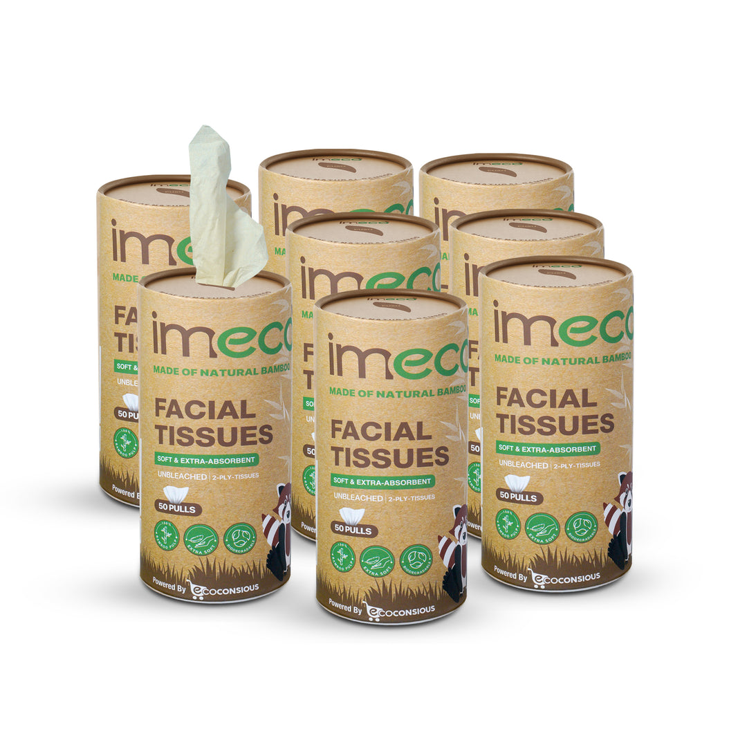 IMECO Essential Bamboo Car Tissue | Biodegradable, Soft & Gentle on Skin | 50 Pulls Per Pack