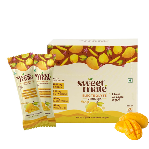 Sweetmate Zero Sugar Mango Electrolyte Drink Mix (20 Sachet)