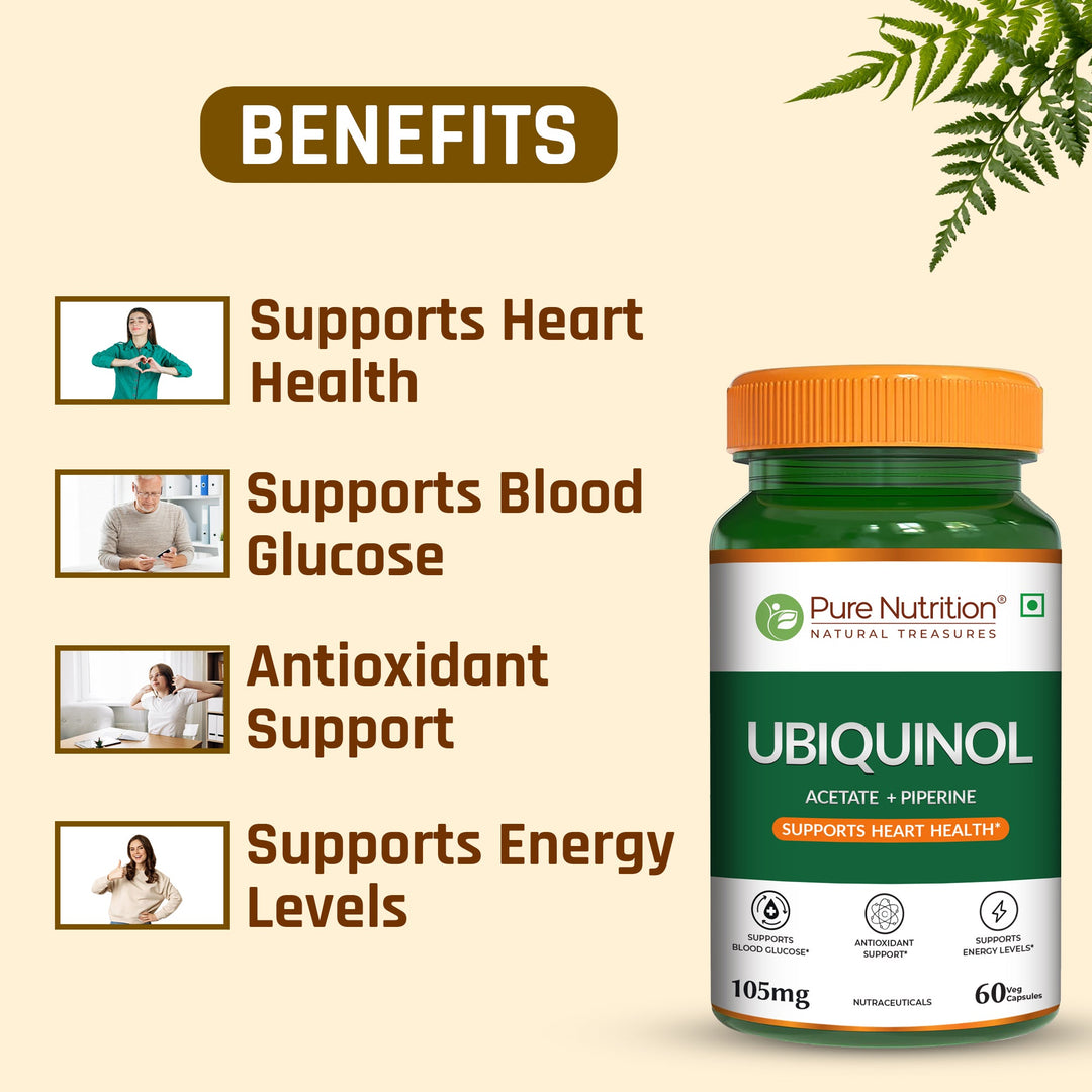 Ubiquinol 105mg with Piperine  Active CoQ10 | Energy & Heart Health