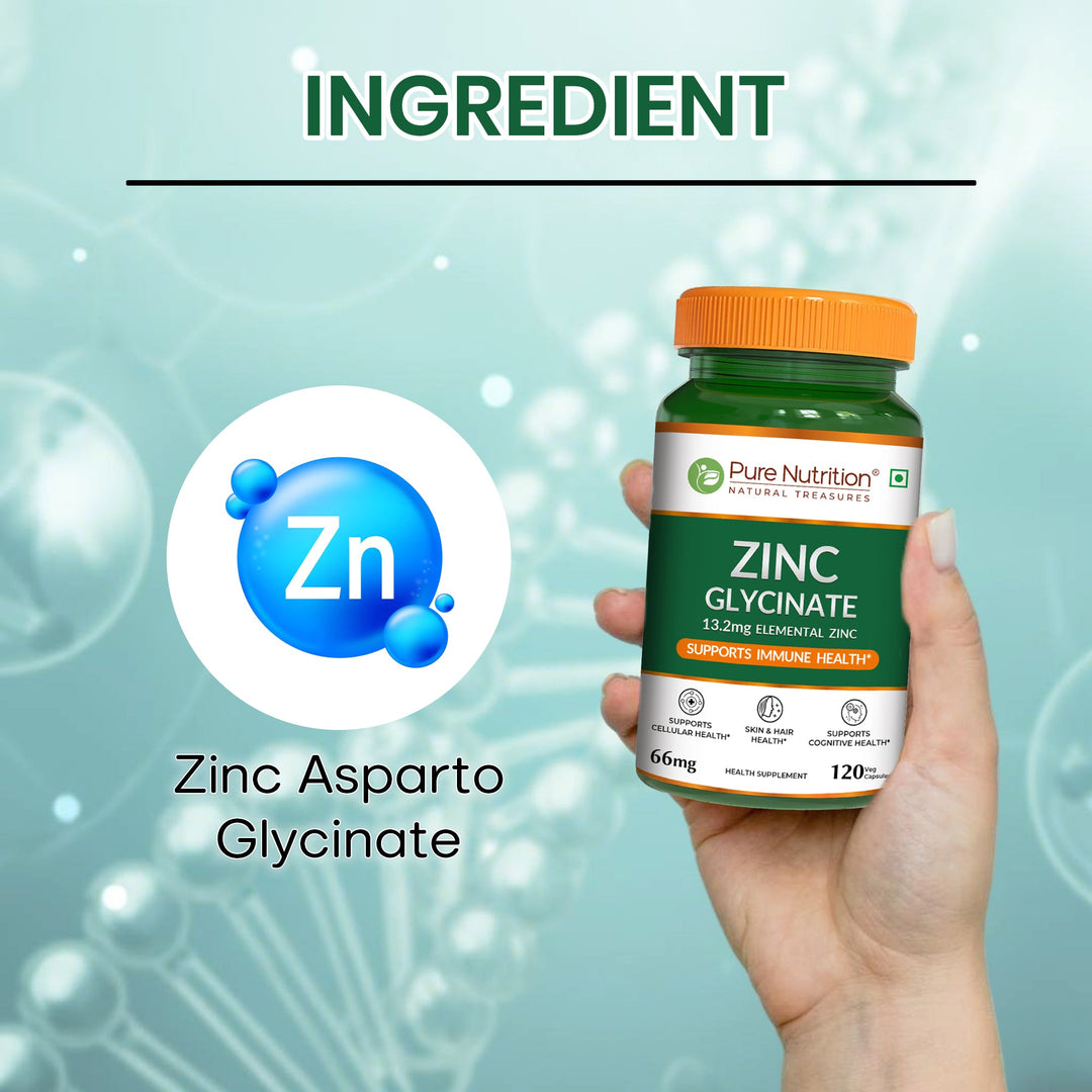 Zinc Glycinate 66mg Elemental Zinc | High Absorption Immunity Support| 120 Tablets