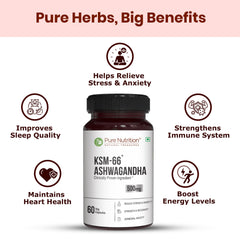 Pure Nutrition KSM-66 Ashwagandha 500mg | Standardized Root Extract