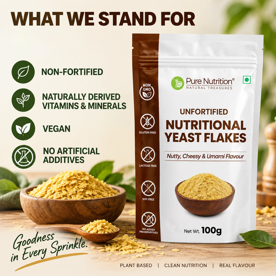 Nutritional Yeast Flakes Unfortified 100g | Nutty, Cheesy & Umami Flavour | Non-GMO, Gluten Free, Soy Free