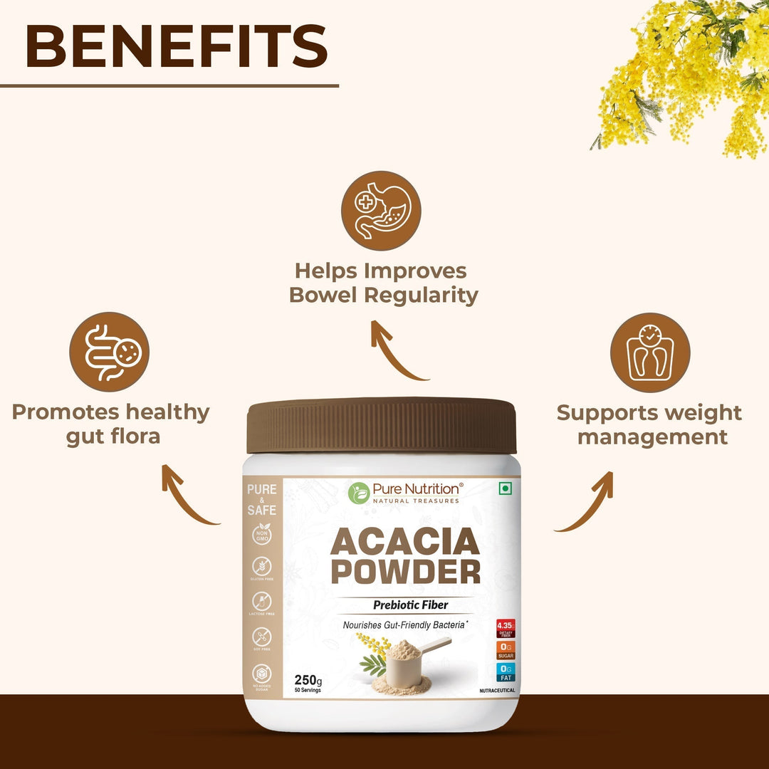 Acacia Powder  Prebiotic Fiber for Gut Health & Digestive Wellness