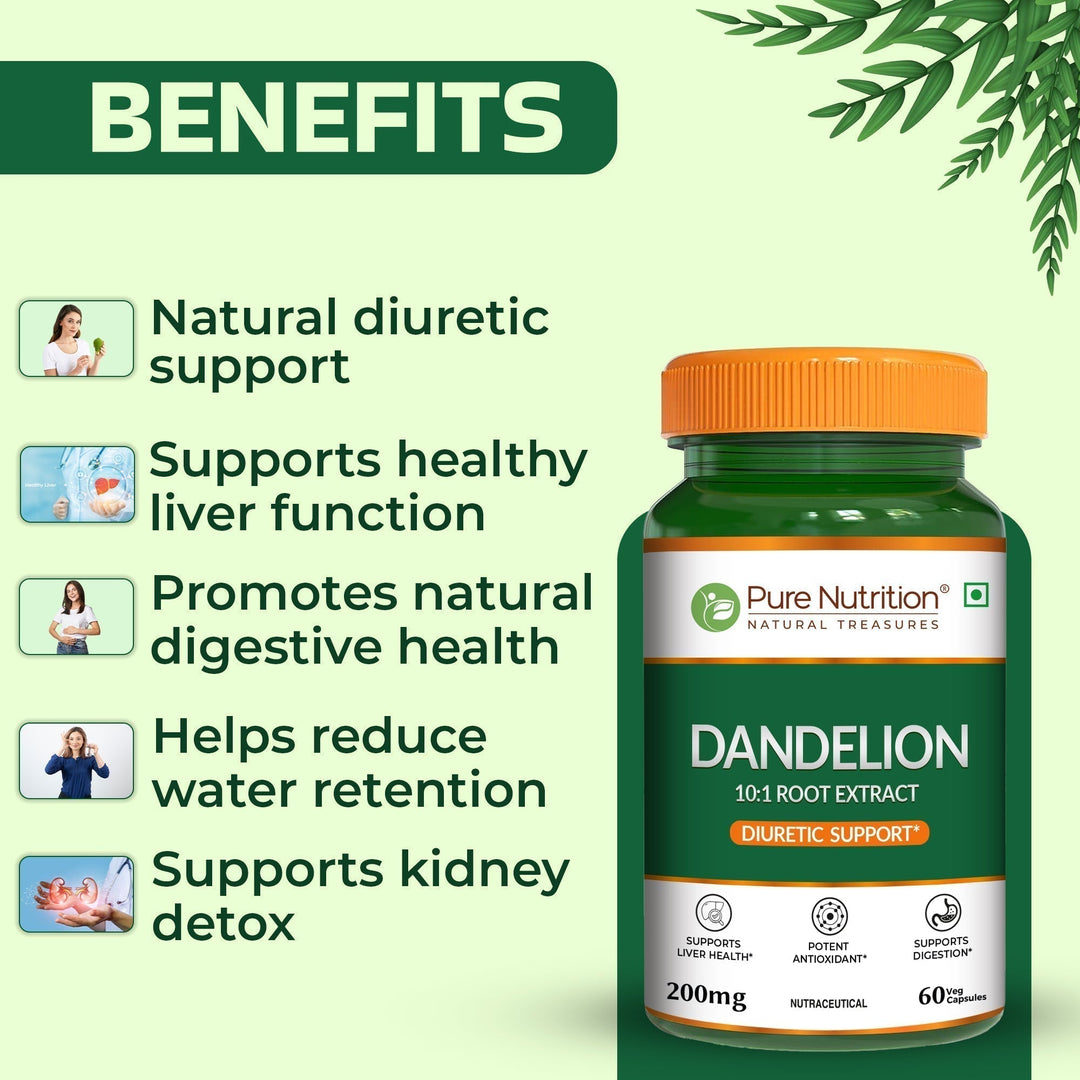 Dandelion Root Extract 200mg Liver, Digestion & Antioxidant Support | Veg Caps