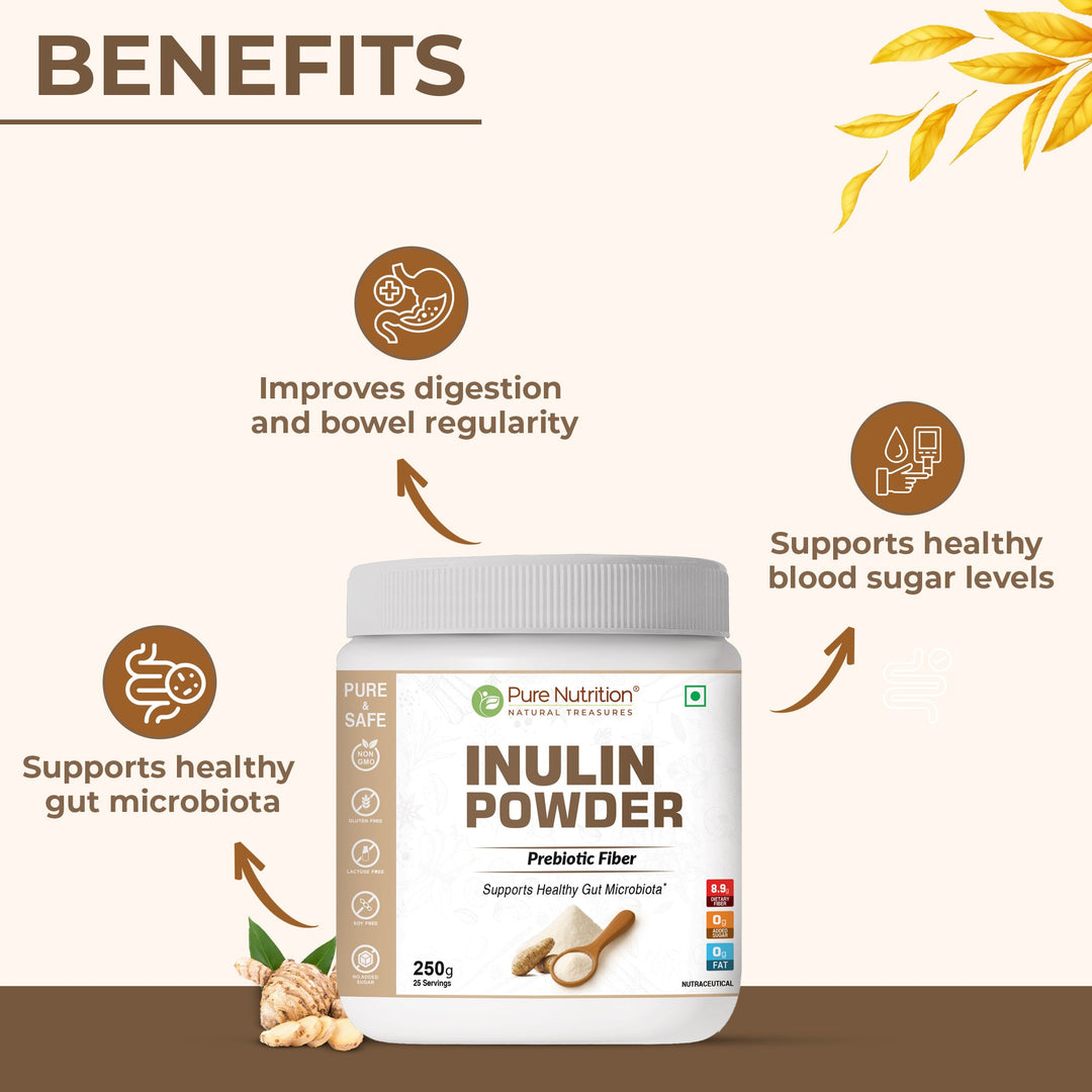 Inulin Powder Prebiotic Fiber 250g | Gut Health & Digestive Support