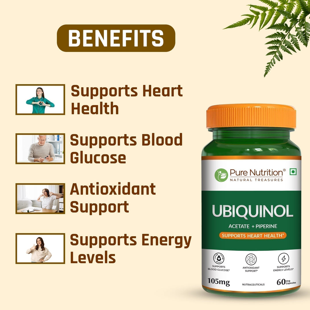 Ubiquinol 105mg with Piperine  Active CoQ10 | Energy & Heart Health