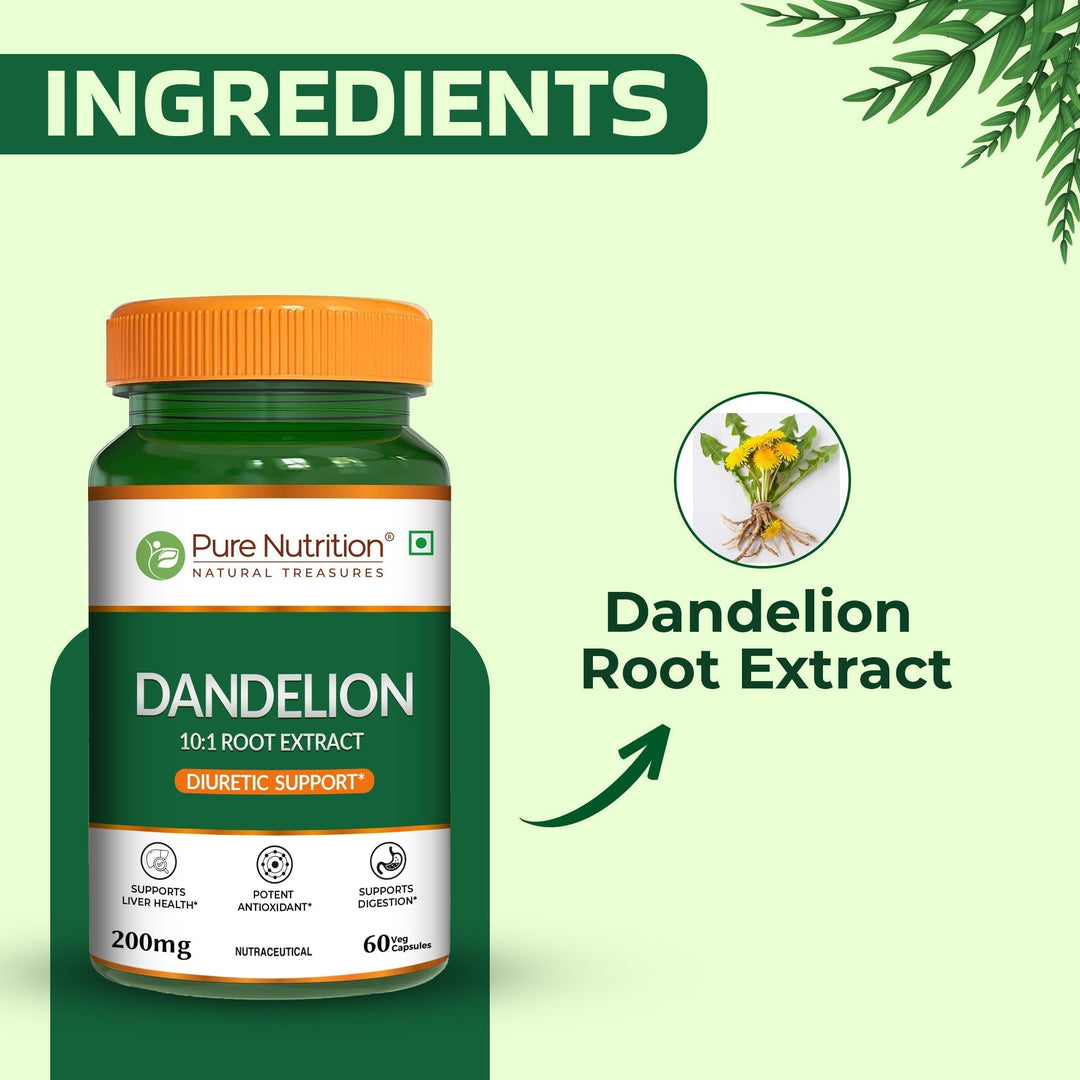 Dandelion Root Extract 200mg Liver, Digestion & Antioxidant Support | Veg Caps