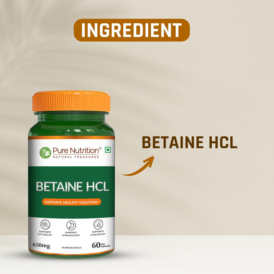 Betaine HCl 650mg Digestive Wellness & Stomach Acid Support