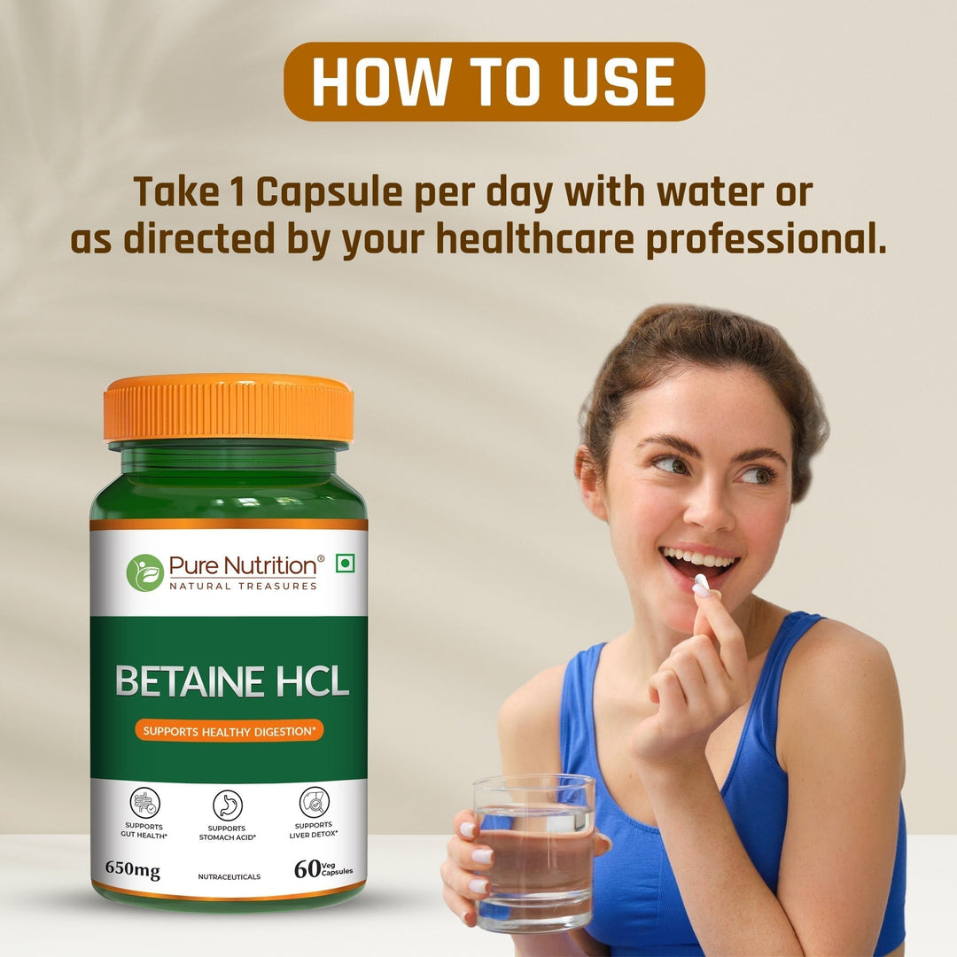 Betaine HCl 650mg Digestive Wellness & Stomach Acid Support