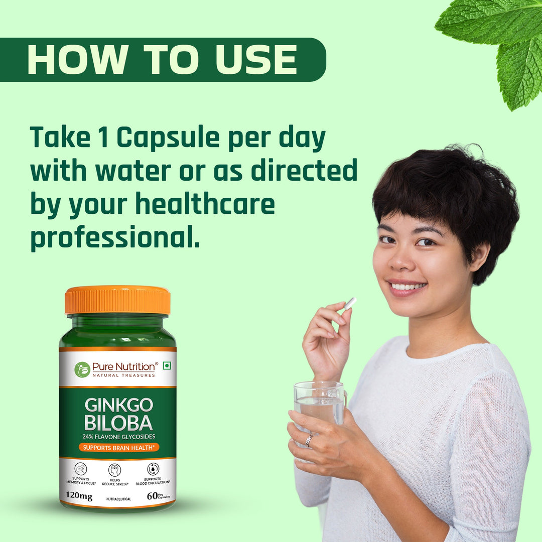Ginkgo Biloba 120mg Cognitive Wellness, Focus & Circulation Support
